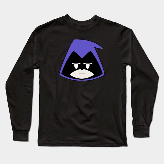 Chibi Raven Head Long Sleeve T-Shirt by schnln01